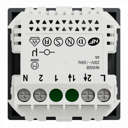 Wiser Unica - interrupteur volet-roulant - 4A - zigbee - anthracite - méca seul