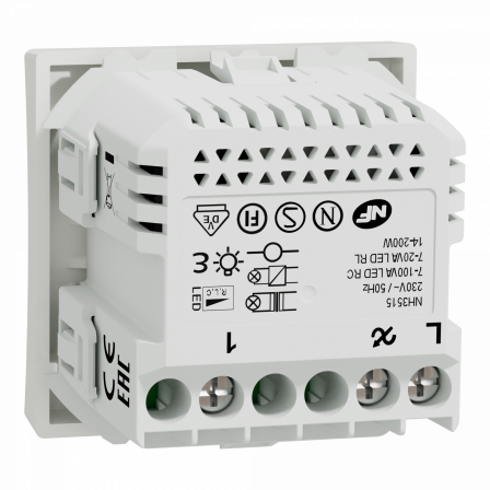 Wiser Unica - variateur poussoir - 2 fils - zigbee - blanc - méca seul