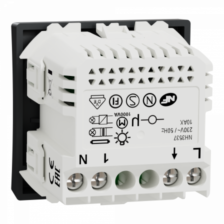 Wiser Unica - bouton poussoir - 10A - zigbee - anthracite - méca seul