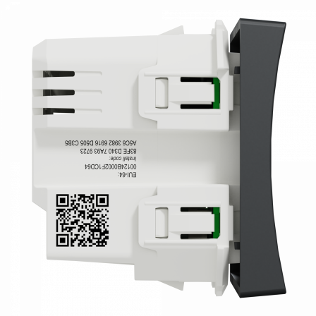 Wiser Unica - bouton poussoir - 10A - zigbee - anthracite - méca seul