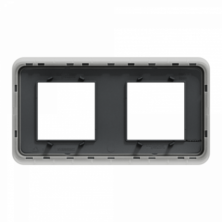 Unica Pro - plaque de finition - Anthracite - 2 postes