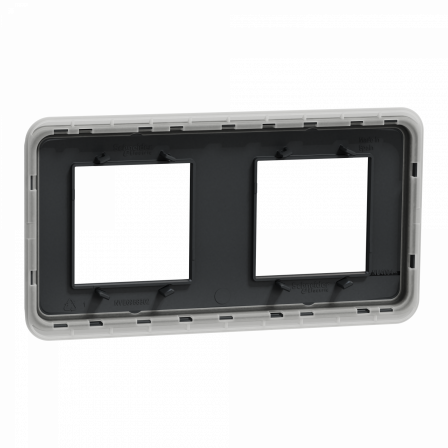 Unica Pro - plaque de finition - Anthracite - 2 postes