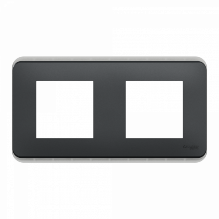 Unica Pro - plaque de finition - Anthracite - 2 postes