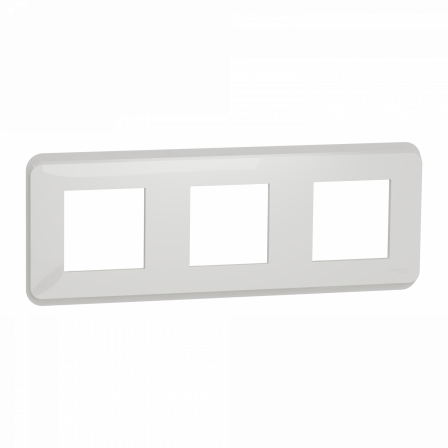 Unica Pro - plaque de finition - Blanc - 3 postes