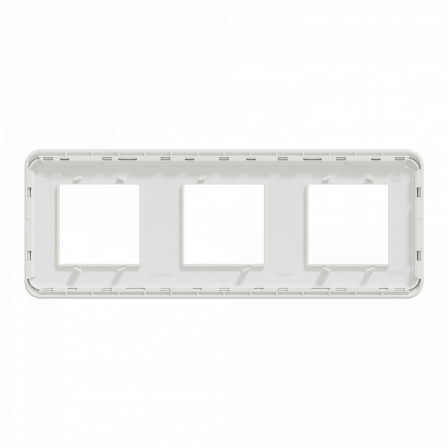 Unica Pro - plaque de finition - Blanc antibactérien - 3 postes