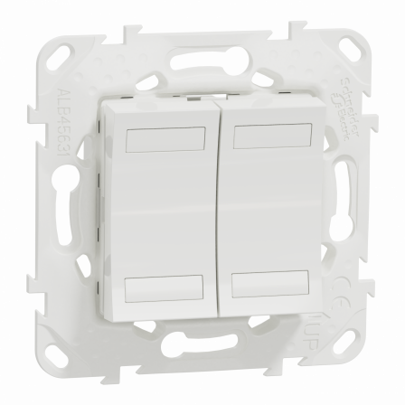 Unica KNX - bouton-poussoir 4 boutons + led - avec support - Blanc