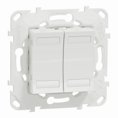 Unica KNX - bouton-poussoir 4 boutons + led - avec support - Blanc
