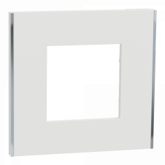 Unica Déco Subtile - Plaque de finition - Blanc liseré argent  - 1P