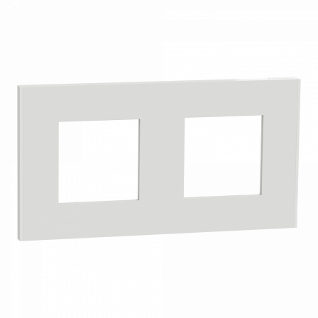 Unica Déco Essentielle - Plaque de finition - Blanc - 2 postes horiz vert