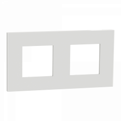 Unica Déco Essentielle - Plaque de finition - Blanc - 2 postes horiz vert