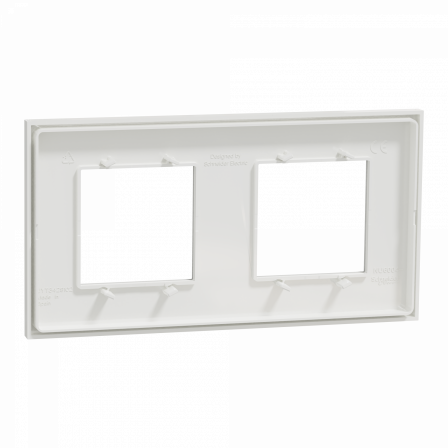 Unica Déco Essentielle - Plaque de finition - Blanc - 2 postes horiz vert