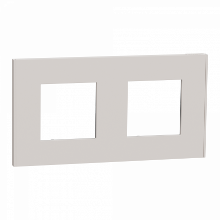 Unica Déco Essentielle - Plaque de finition - Gris pierre - 2 postes horiz vert