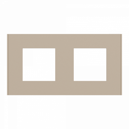 Unica Déco Essentielle - Plaque de finition - Taupe - 2 postes horiz vert