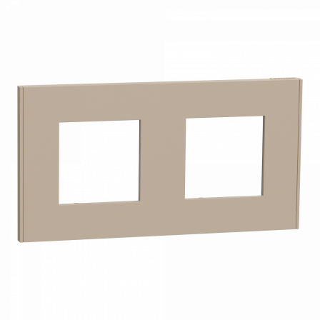 Unica Déco Essentielle - Plaque de finition - Taupe - 2 postes horiz vert