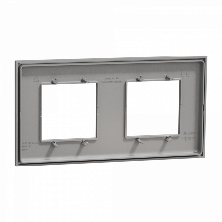 Unica Déco Essentielle - Plaque de finition - Aluminium - 2 postes horiz vert