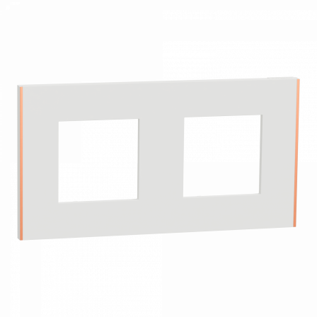 Unica Déco Subtile - Plaque de finition - Blanc liseré cuivre - 2P horiz vert