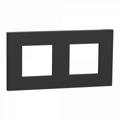 Unica Déco Essentielle - Plaque de finition - Anthracite - 2 postes horiz vert