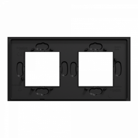 Unica Déco Signature - Plaque de finition - Gomme noire - 2P horiz vert