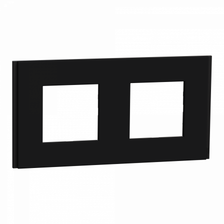 Unica Déco Signature - Plaque de finition - Gomme noire - 2P horiz vert