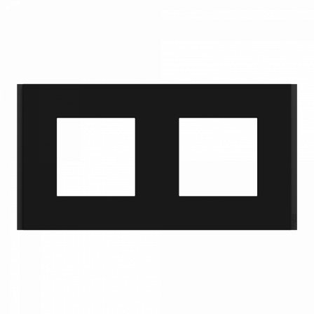 Unica Déco Signature - Plaque de finition - Gomme noire - 2P horiz vert