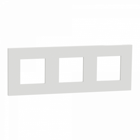 Unica Déco Essentielle - Plaque de finition - Blanc - 3 postes horiz vert