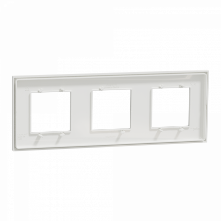 Unica Déco Essentielle - Plaque de finition - Blanc - 3 postes horiz vert