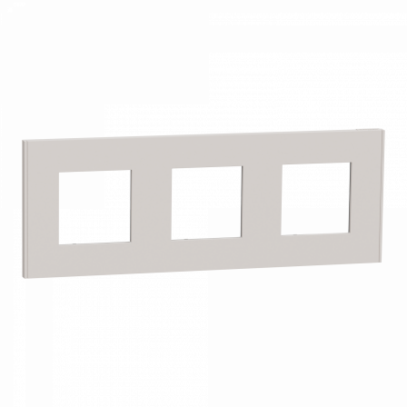 Unica Déco Essentielle - Plaque de finition - Gris pierre - 3 postes horiz vert