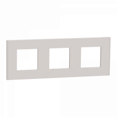 Unica Déco Essentielle - Plaque de finition - Gris pierre - 3 postes horiz vert