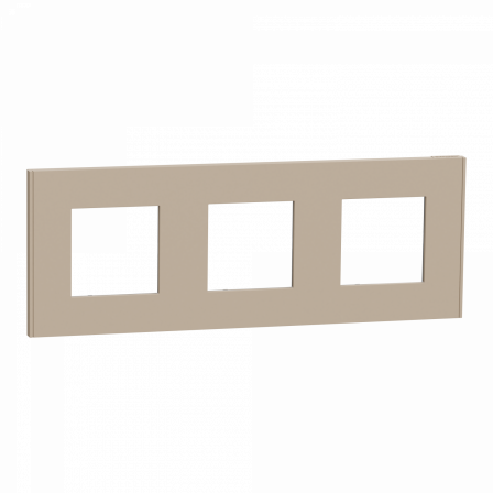 Unica Déco Essentielle - Plaque de finition - Taupe - 3 postes horiz vert