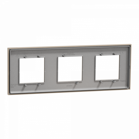 Unica Déco Essentielle - Plaque de finition - Taupe - 3 postes horiz vert