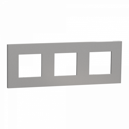 Unica Déco Essentielle - Plaque de finition - Aluminium - 3 postes horiz vert