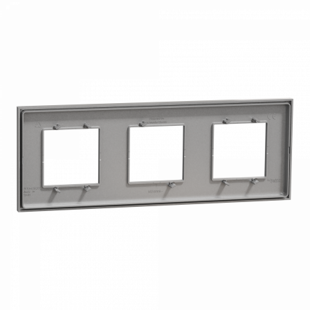 Unica Déco Essentielle - Plaque de finition - Aluminium - 3 postes horiz vert