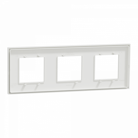 Unica Déco Subtile - Plaque de finition - Blanc liseré argent - 3P horiz vert