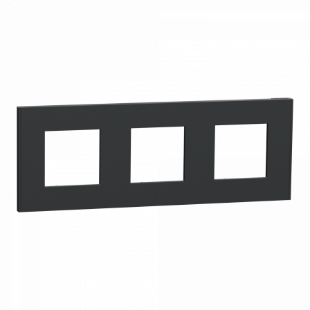 Unica Déco Essentielle - Plaque de finition - Anthracite - 3 postes horiz vert