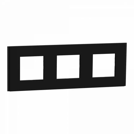 Unica Déco Signature - Plaque de finition - Gomme noire - 3P horiz vert