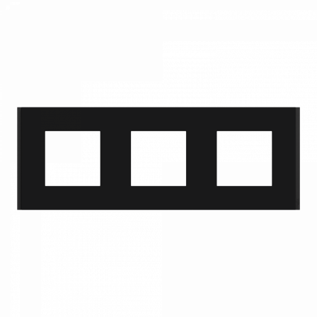 Unica Déco Signature - Plaque de finition - Gomme noire - 3P horiz vert