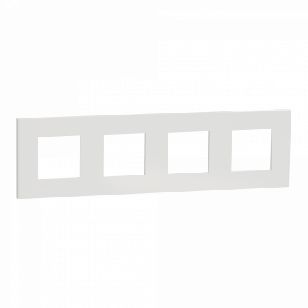 Unica Déco Essentielle - Plaque de finition - Blanc - 4 postes horiz vert