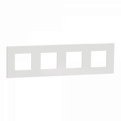 Unica Déco Essentielle - Plaque de finition - Blanc - 4 postes horiz vert