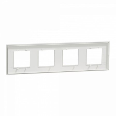 Unica Déco Essentielle - Plaque de finition - Blanc - 4 postes horiz vert