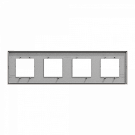 Unica Déco Essentielle - Plaque de finition - Gris pierre - 4 postes horiz vert