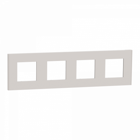 Unica Déco Essentielle - Plaque de finition - Gris pierre - 4 postes horiz vert