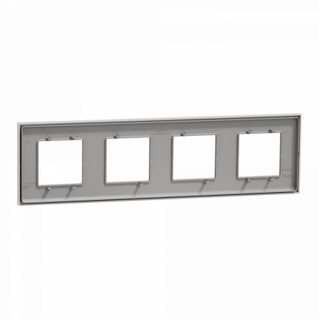 Unica Déco Essentielle - Plaque de finition - Gris pierre - 4 postes horiz vert