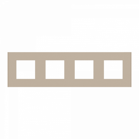 Unica Déco Essentielle - Plaque de finition - Taupe - 4 postes horiz vert