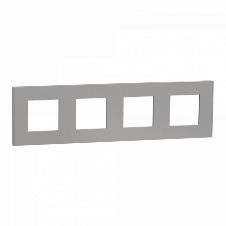 Unica Déco Essentielle - Plaque de finition - Aluminium - 4 postes horiz vert