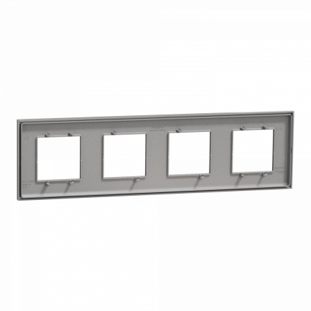 Unica Déco Essentielle - Plaque de finition - Aluminium - 4 postes horiz vert