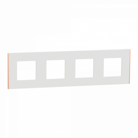 Unica Déco Subtile - Plaque de finition - Blanc liseré cuivre - 4P horiz vert