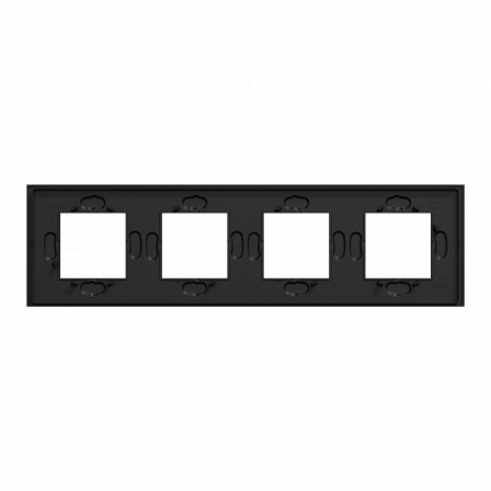 Unica Déco Signature - Plaque de finition - Gomme noire - 4P horiz vert