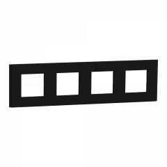 Unica Déco Signature - Plaque de finition - Gomme noire - 4P horiz vert