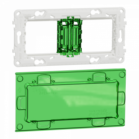 Unica - support de fixation 4 mod / 2 postes + protection chantier - plastique