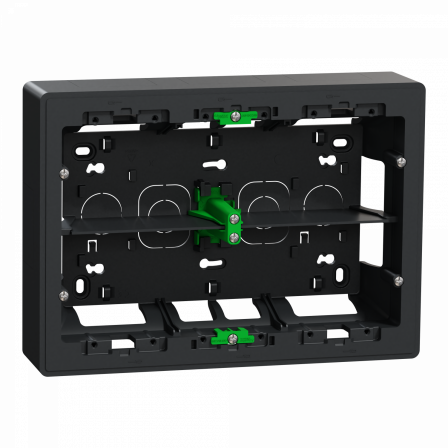 Unica - boîte de concentration saillie - 2 rang de 8 mod - Anthracite - à compl